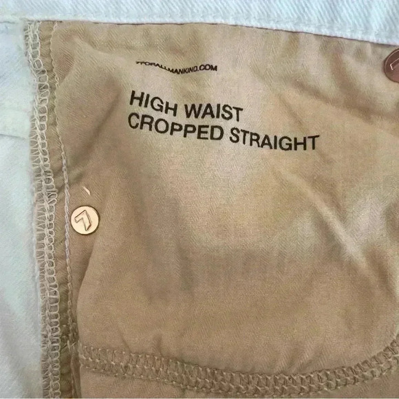 7 For all Mankind -High Waist Cropped Straight white Jeans Women’s Size 30 - Picture 7 of 12